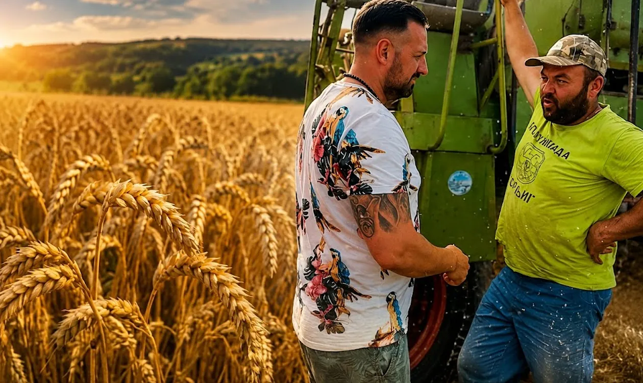 Marko Bubamara i Mihajlo na dan žetve, foto: Marko Bubamara